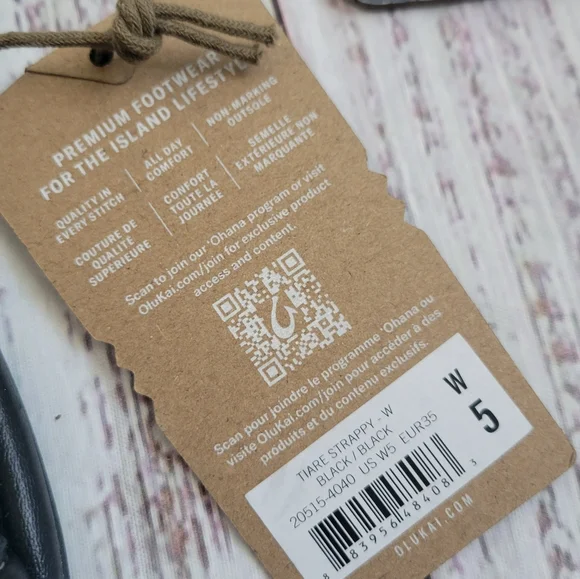 OluKai Tiare Strappy Sandals Black Women's size 5 11 Arch Support NEW NWT - Picture 5 of 6